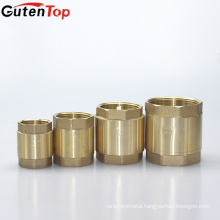 Gutentop High Quality Brass non return valve spring vertical inline stop check valve with plastic core